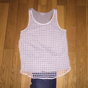 Stitch Fix Racerback knit tank with grid overlay
